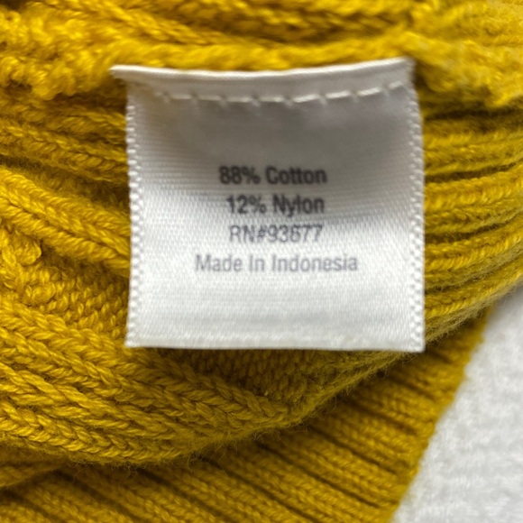 St. John's Bay Sweater V-Neck Cable Knit Gold Mustard Yellow Size Large - Picture 7 of 10